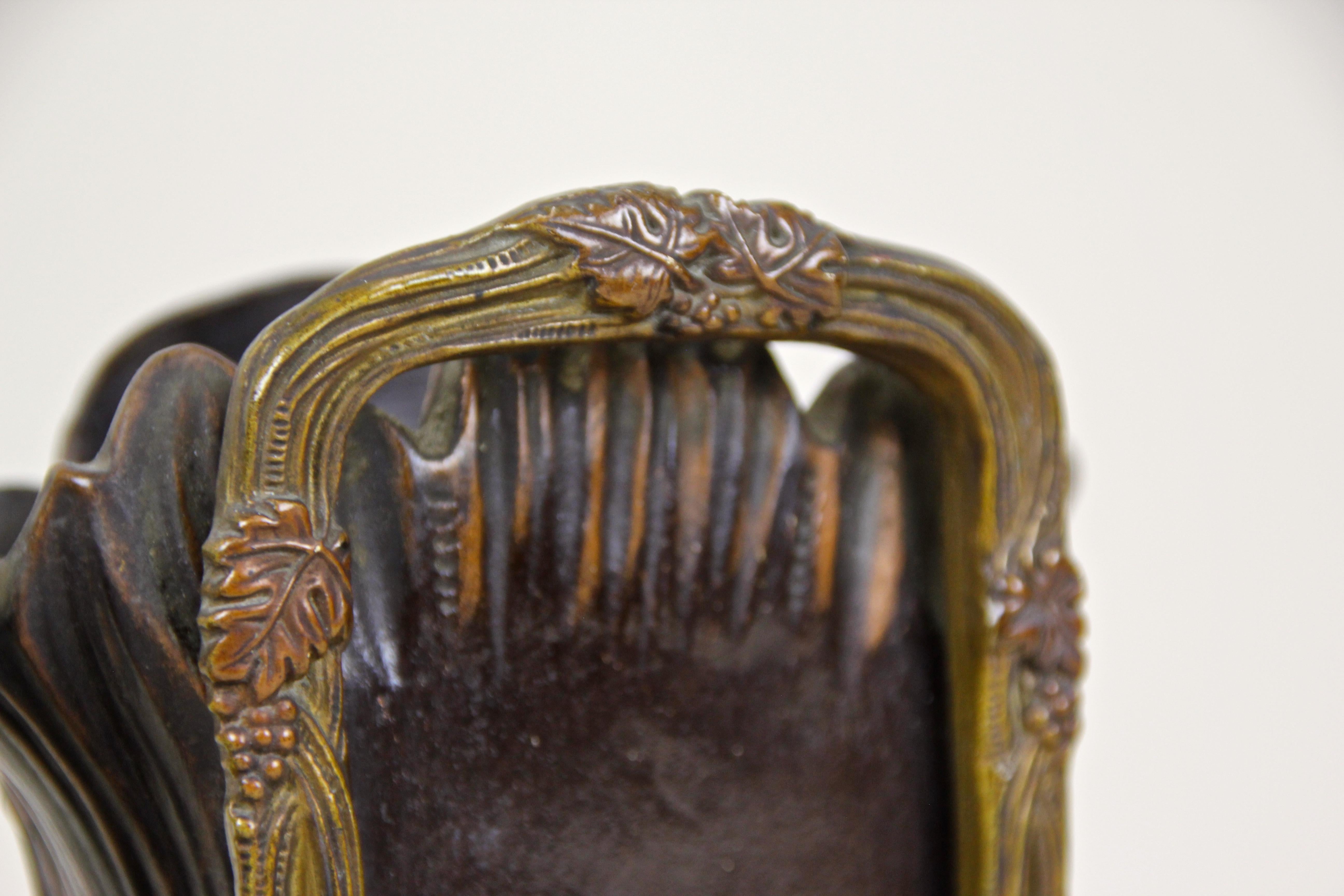 Majolica Sculpture Vase with Photo Frame by J. Maresch, Austria, circa 1880 7