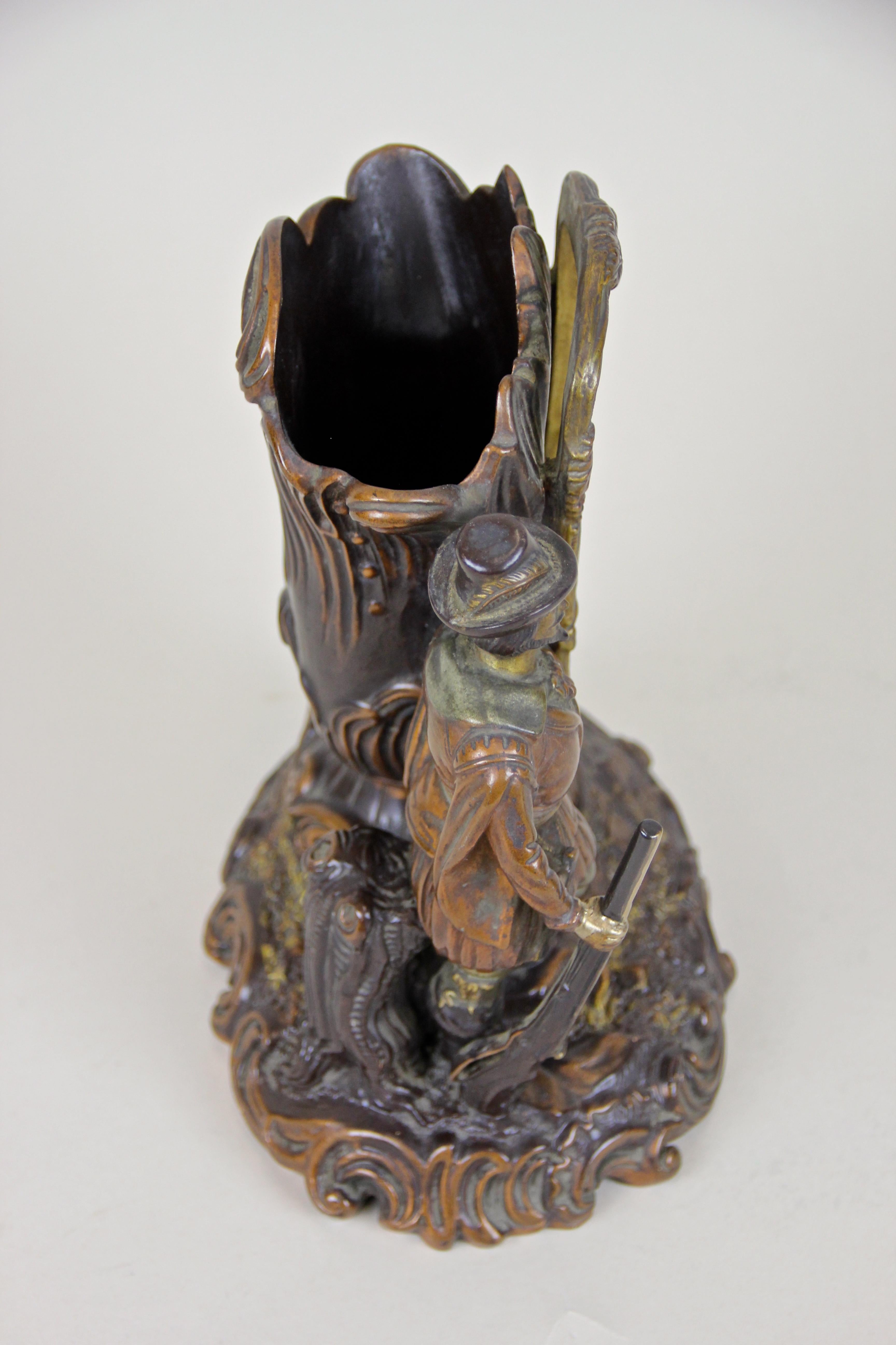 Majolica Sculpture Vase with Photo Frame by J. Maresch, Austria, circa 1880 1