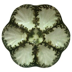 Majolica Seaweeds Oyster Plate Keller et Guerin Saint Clement