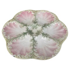 Plato de algas de mayólica Keller & Guerin Saint Clement, hacia 1890