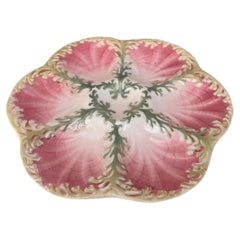 Majolika Seetang-Austernteller Keller & Guerin Saint Clement, um 1890