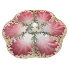 Plato de algas de mayólica Keller & Guerin Saint Clement, hacia 1890