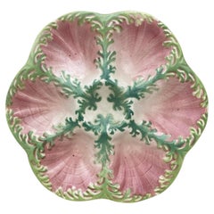 Piatto per ostriche in maiolica Keller & Guerin Saint Clement, circa 1890