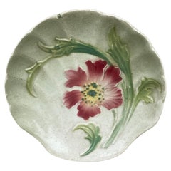 Plat à coquille en majolique Keller & Guerin Saint Clement Circa 1900 1