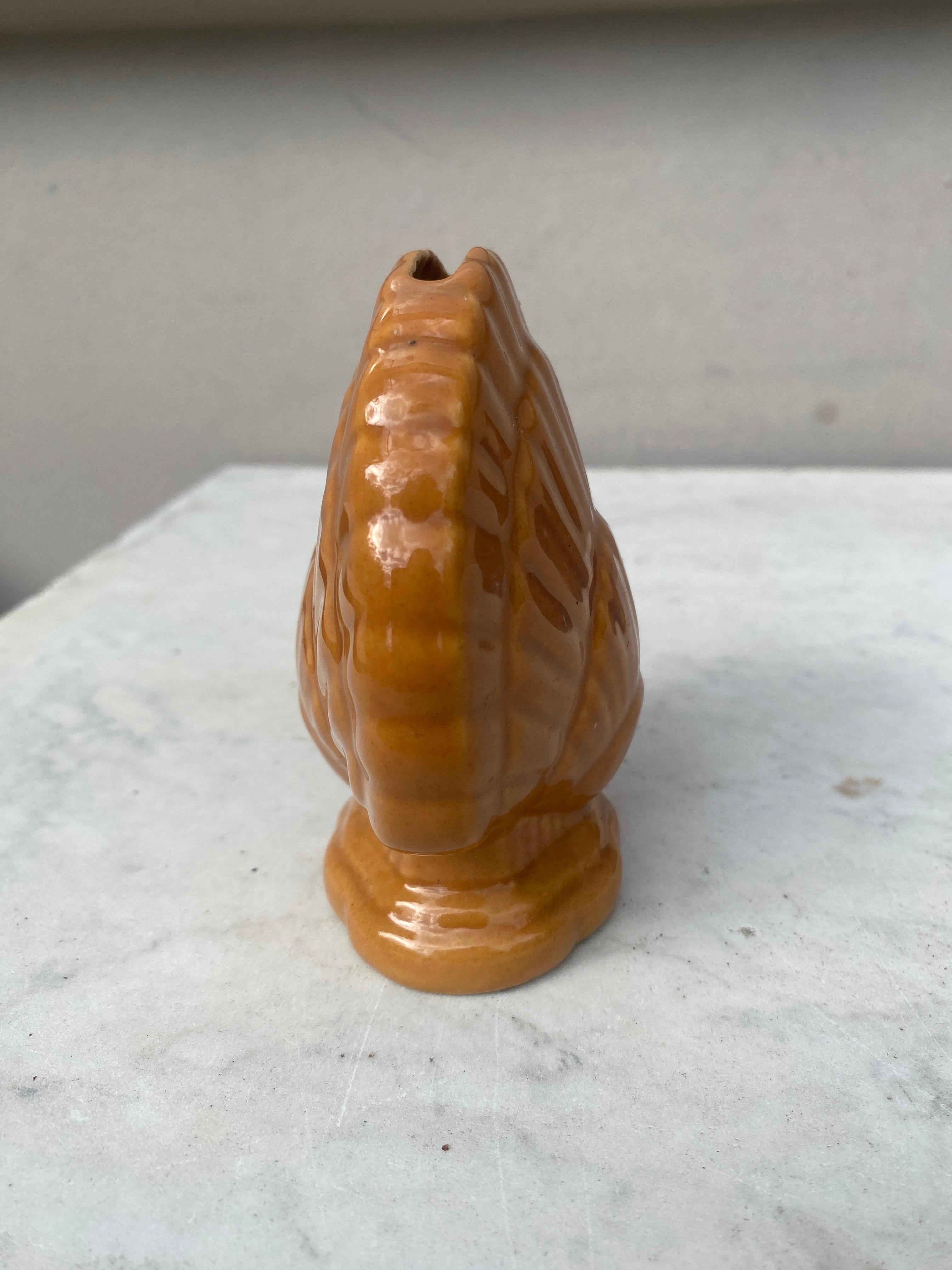 French Majolica Shell Money Bank Box, Circa 1900 For Sale