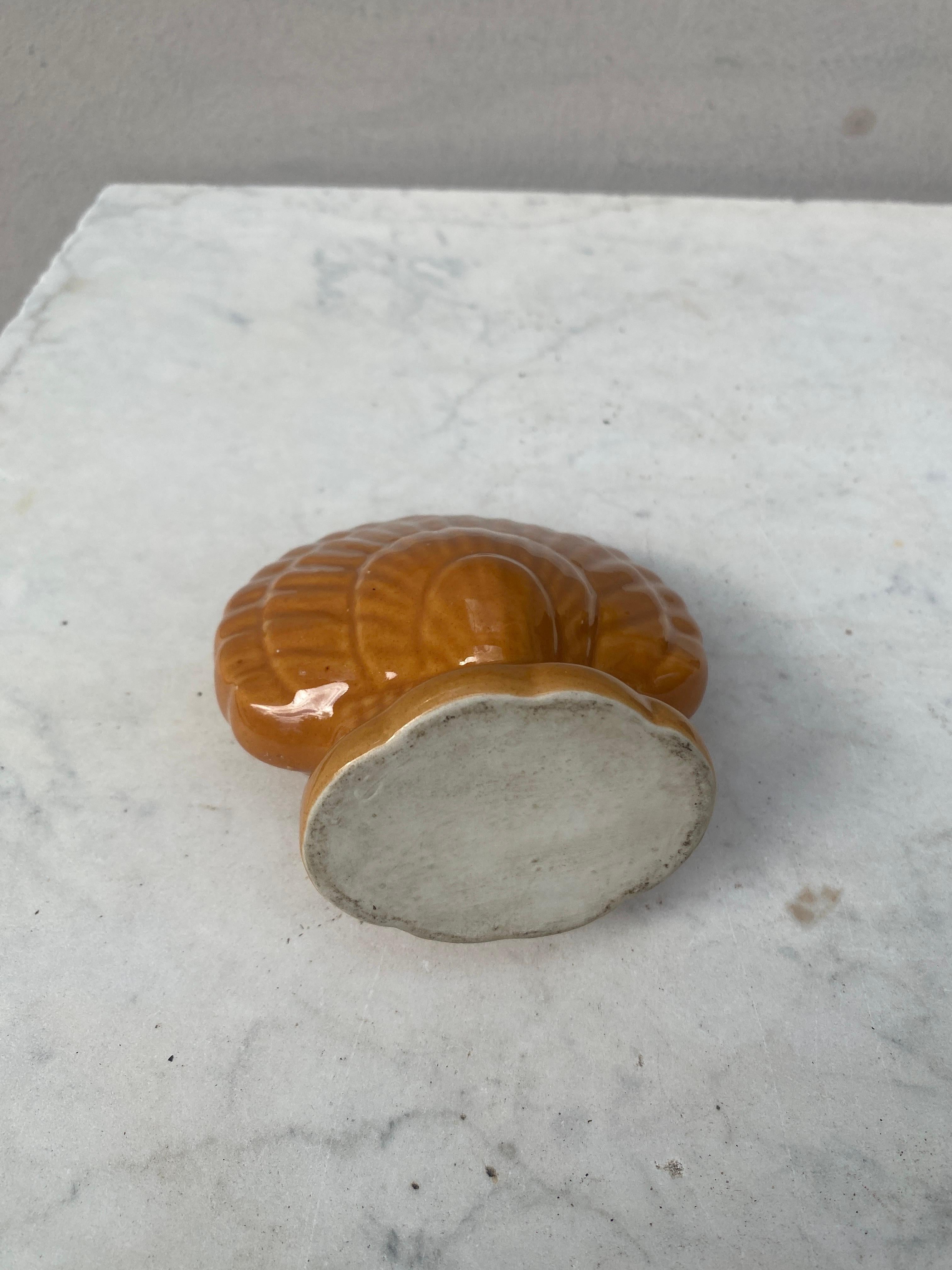 Early 20th Century Majolica Shell Money Bank Box, Circa 1900 For Sale