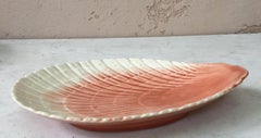 Majolica Shell Platter Dish Sarreguemines, circa 1880