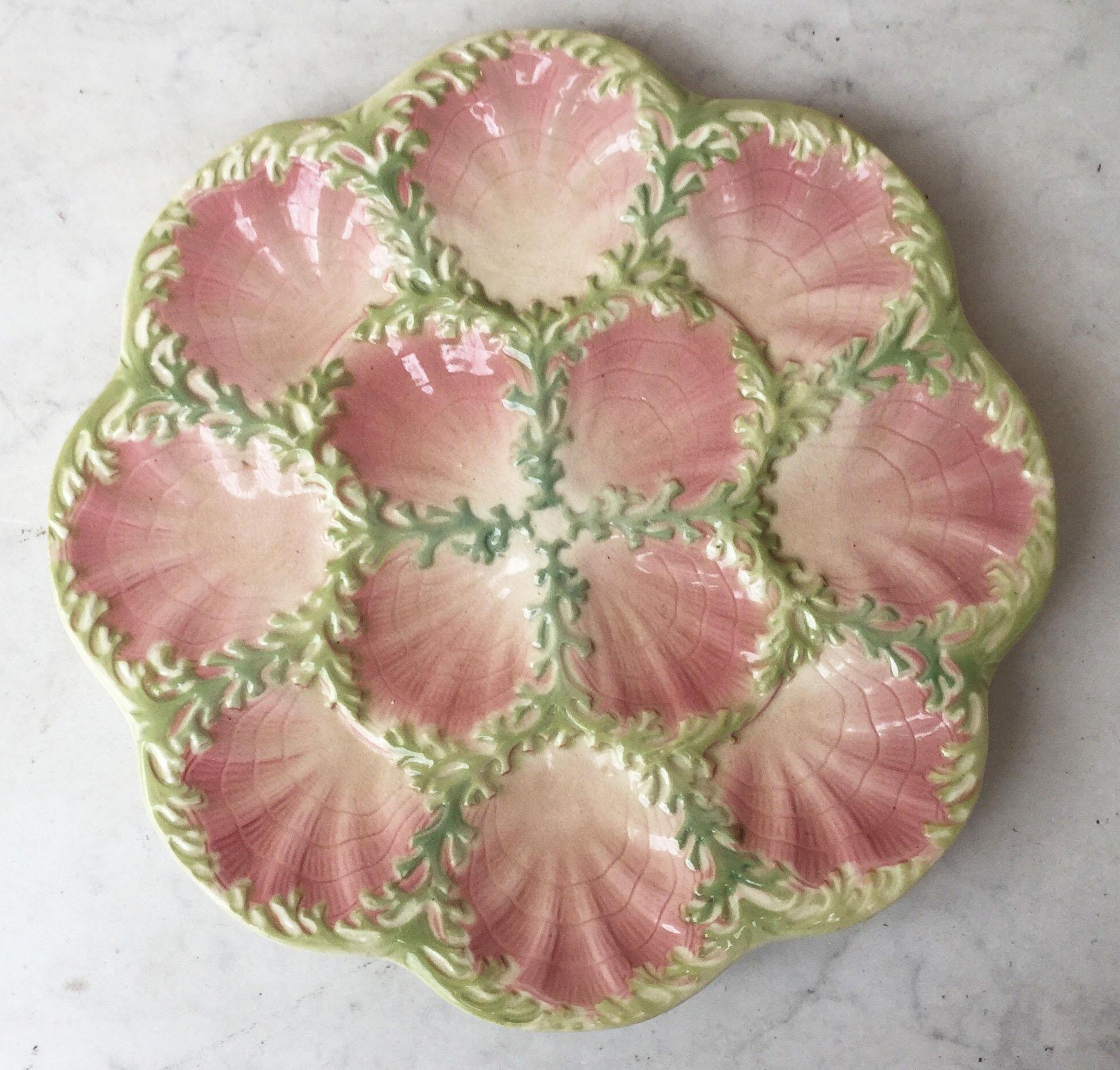 Majolica Shell Platter Dish Sarreguemines, circa 1880 2