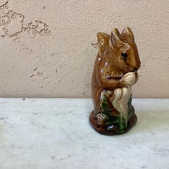 Majolica Squirrel Money Bank Orchies, circa 1900