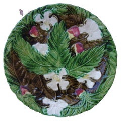 Majolica Strawberries Plate Orchies, circa 1890