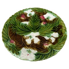 Majolica Strawberries Plate Orchies, circa 1890