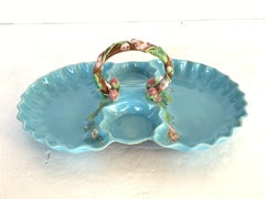 Majolica Strawberry Server by George Jones