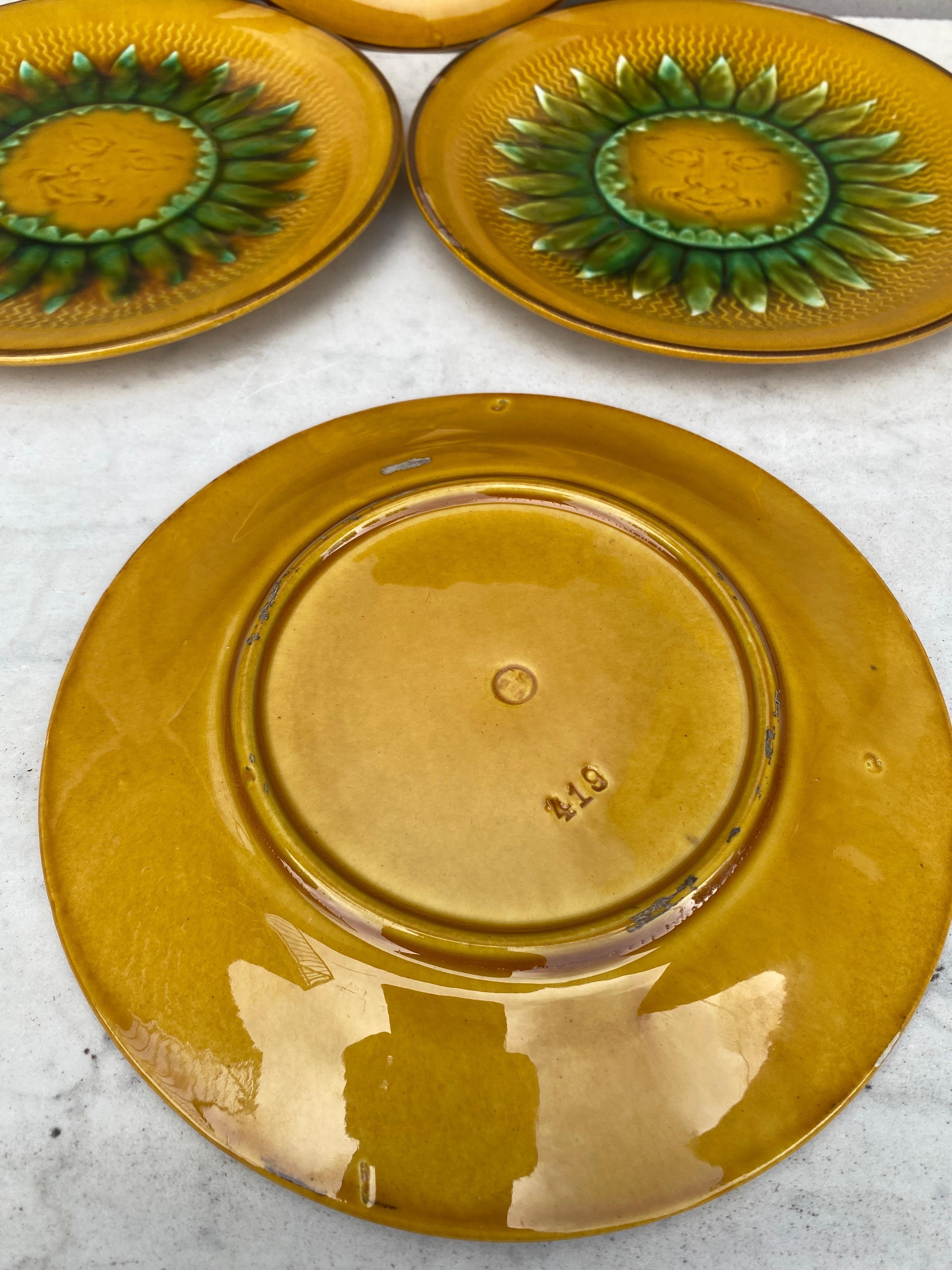 Majolica Sun Plate Villeroy & Boch, circa 1890 In Good Condition For Sale In Austin, TX