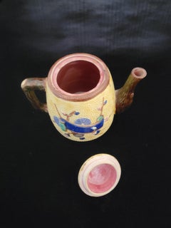 Majolica Tea/Coffee Pot Ribbon and Cherry Blossom Design