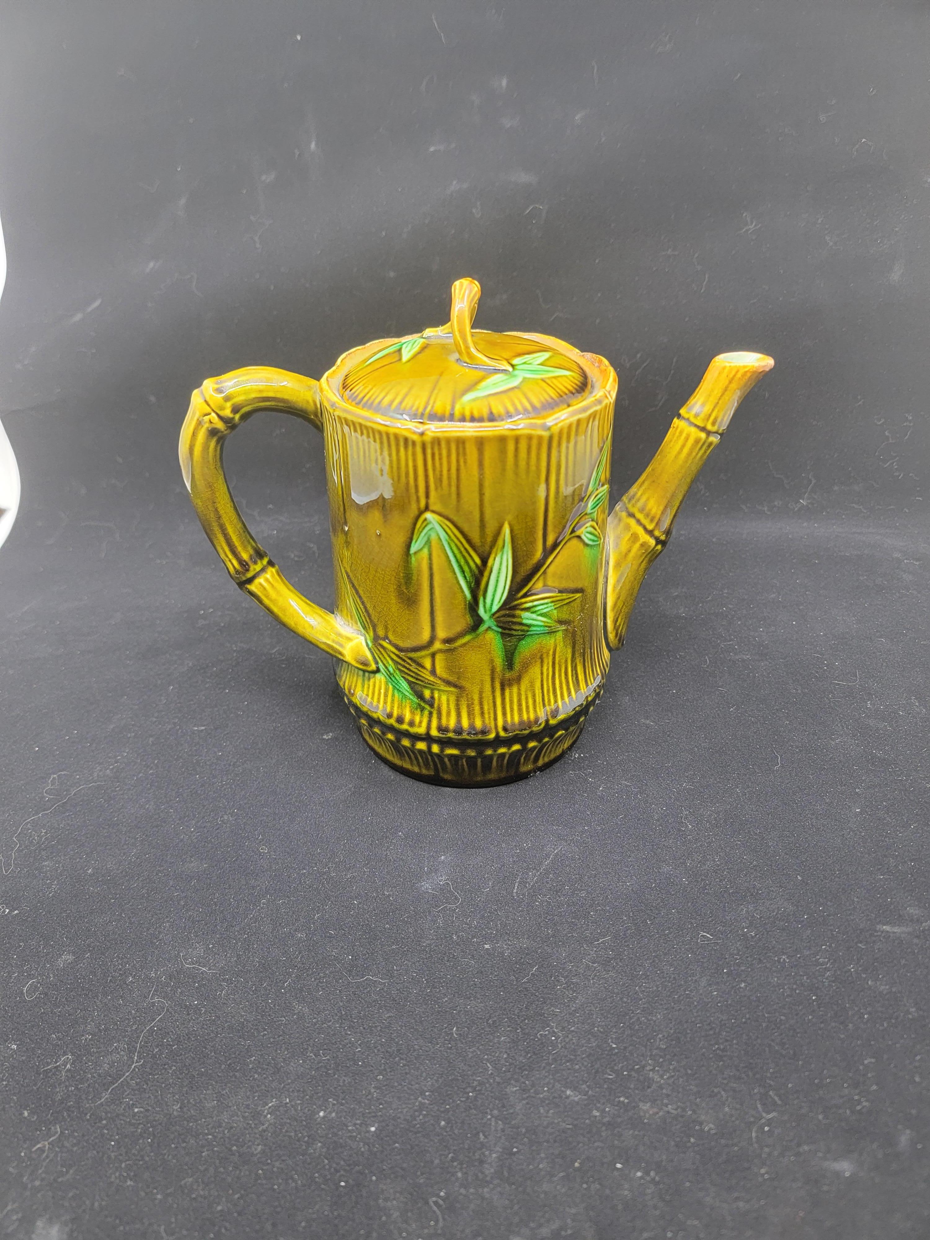 19th Century Majolica Tea Pot by Griffin Smith and Hills For Sale