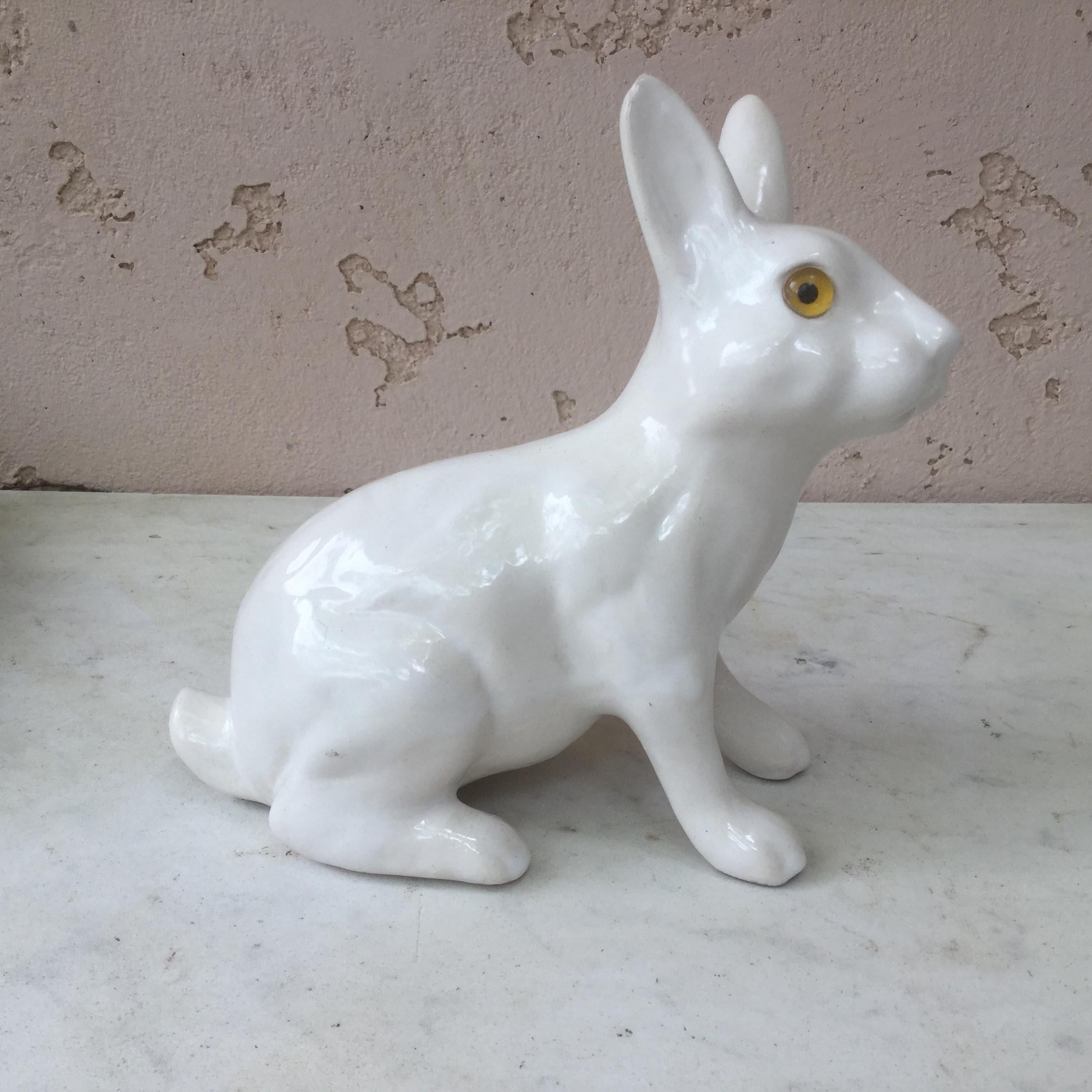 Bavent de gallina y pollitos de terracota mayólica, hacia 1920 en venta 1