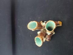 Majolica "Three Stump" Bark Vase, Rare