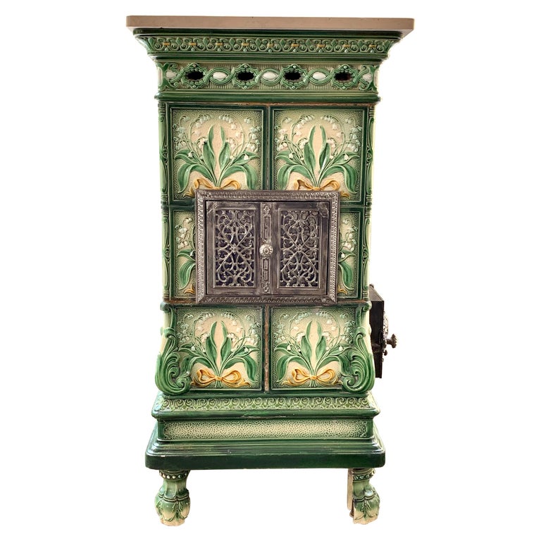 Majolica Tile Stove at 1stDibs