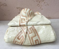 Majolika Trompe L'oeil Serviette und Eierkorb-Kasten, Sarreguemines