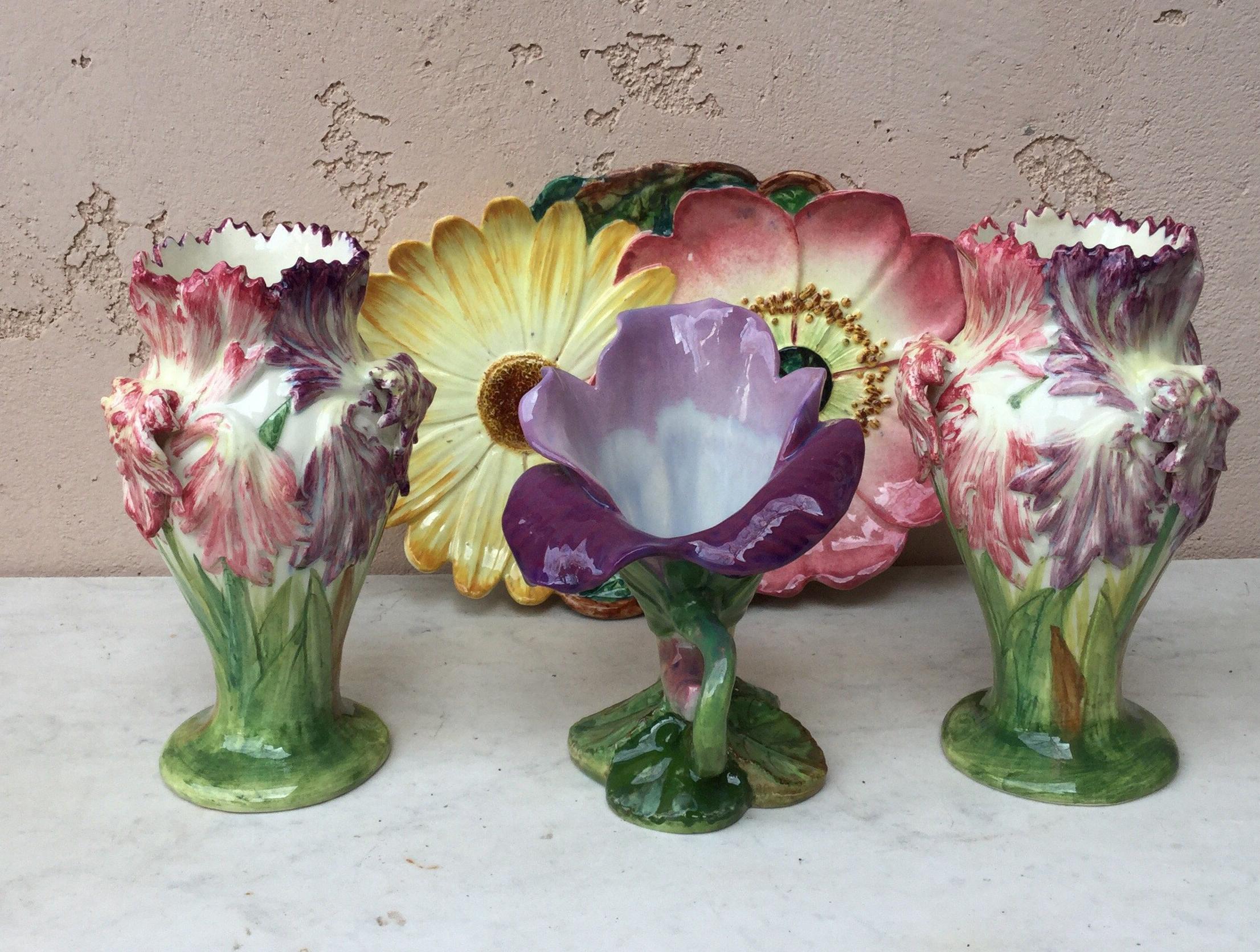 Majolica Tulip Vase Massier, circa 1900 5