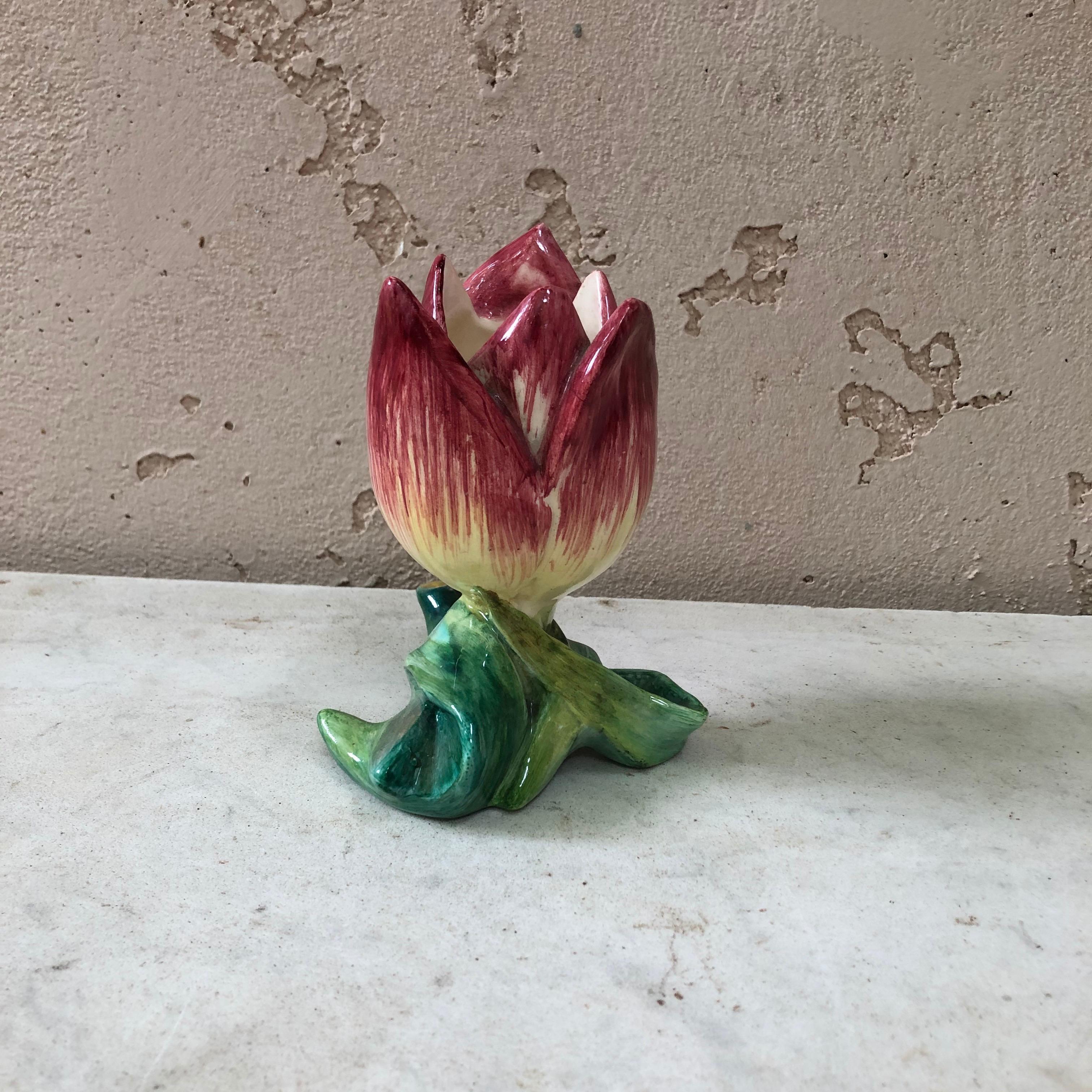 Art Nouveau Majolica Tulip Vase Massier, circa 1900