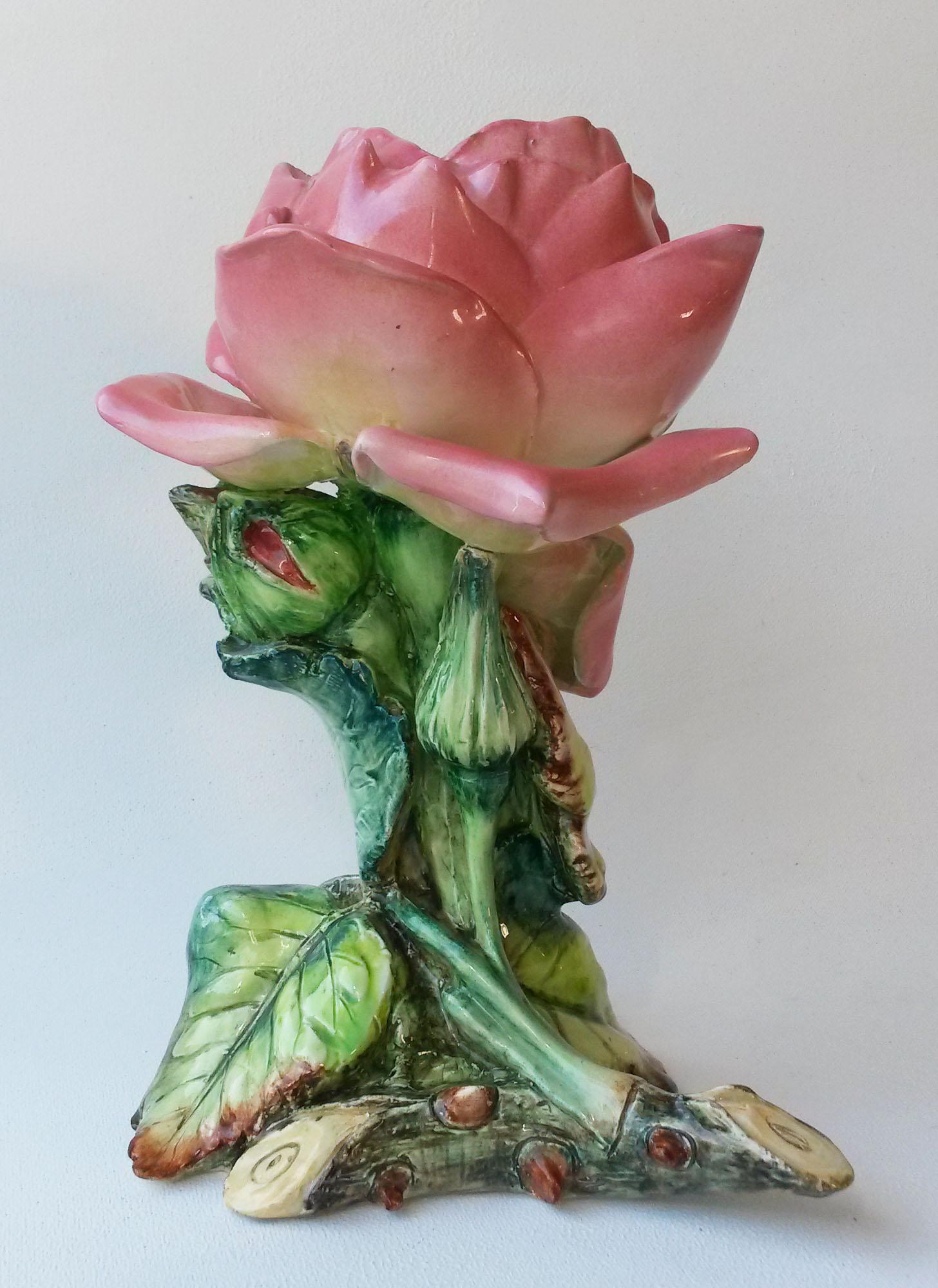 Majolica Tulip Vase Massier, circa 1900 1