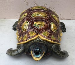 Majolica Turtle Fountain Sarreguemines, circa 1890