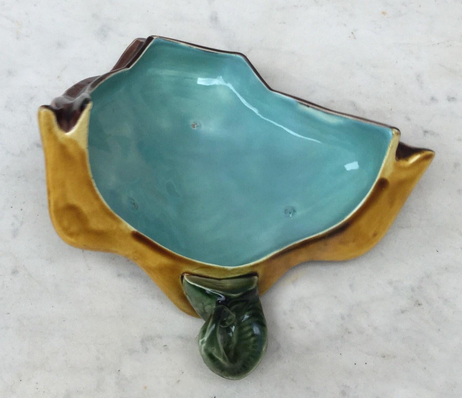 Late 19th Century Majolica Turtle Fountain Sarreguemines, circa 1890 For Sale