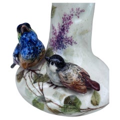 Vaso in maiolica Uccelli e Lilla Jerome Massier Fils circa 1900