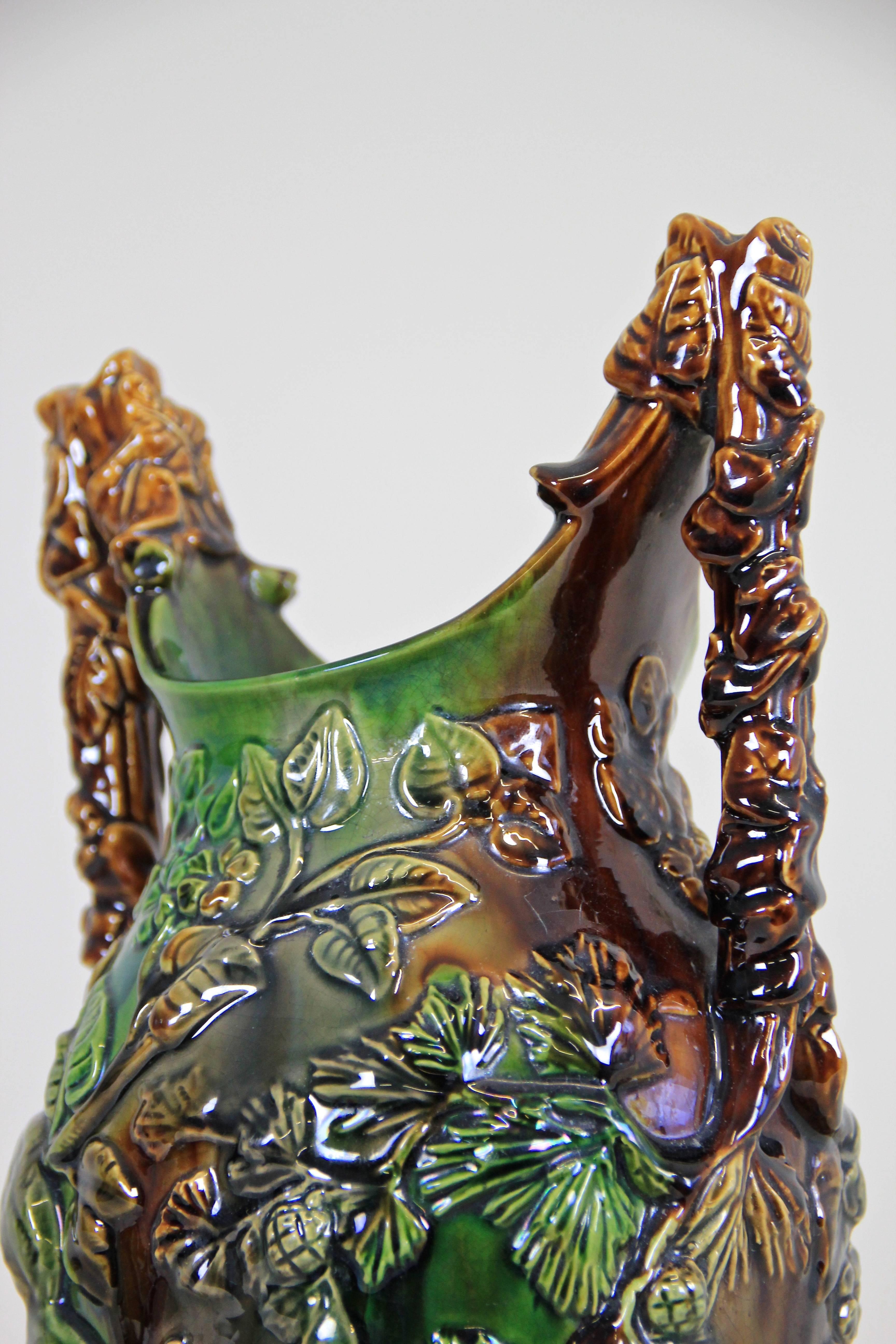Czech Majolica Vase by Eichwald Art Nouveau, Bohemia, circa 1900