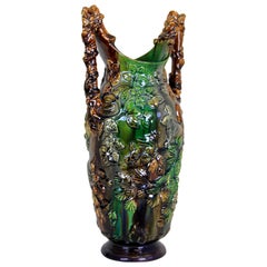 Majolica Vase by Eichwald Art Nouveau, Bohemia, circa 1900