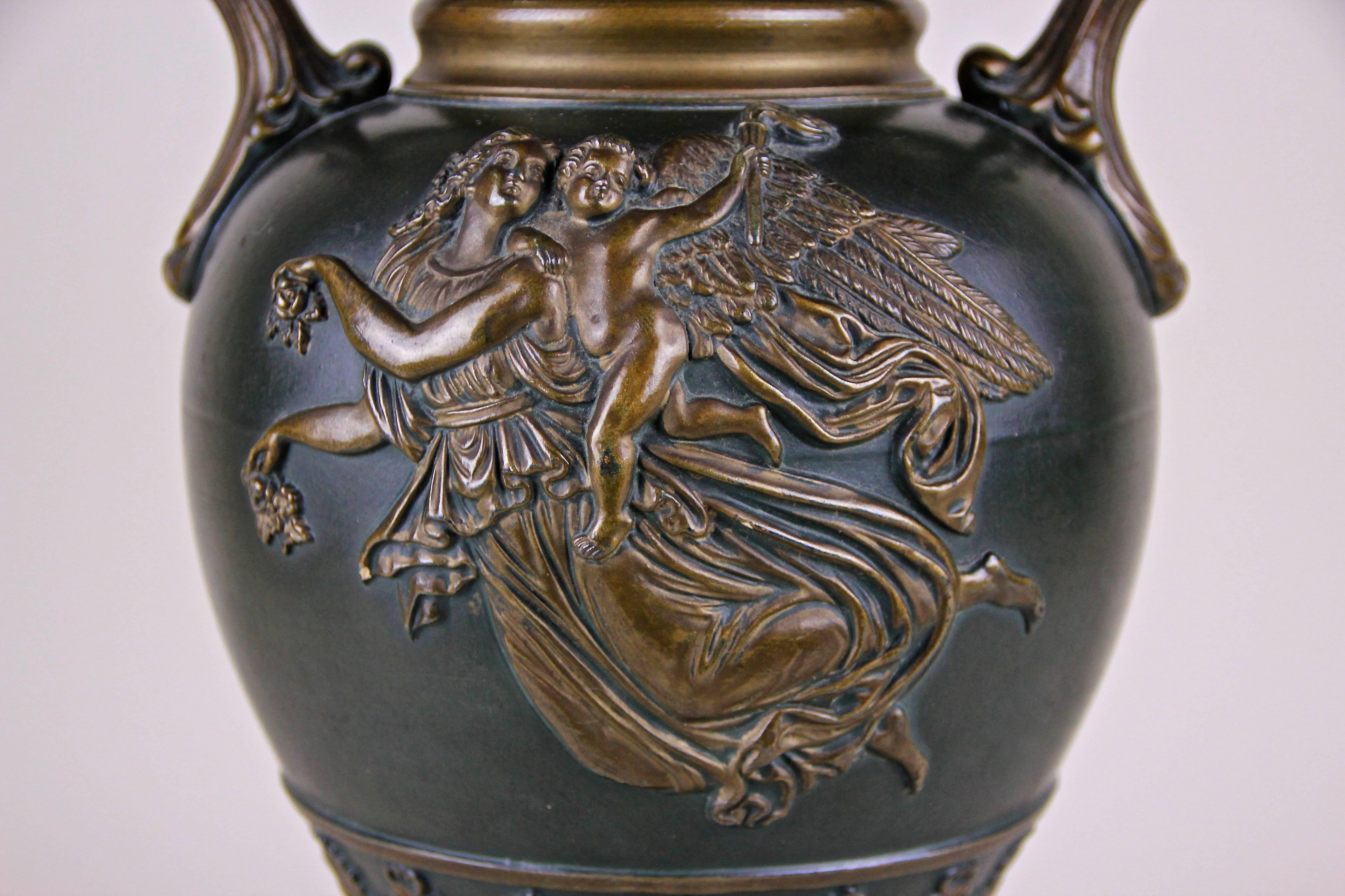 Czech Majolica Vase by J. Maresch, Bohemia, circa 1880