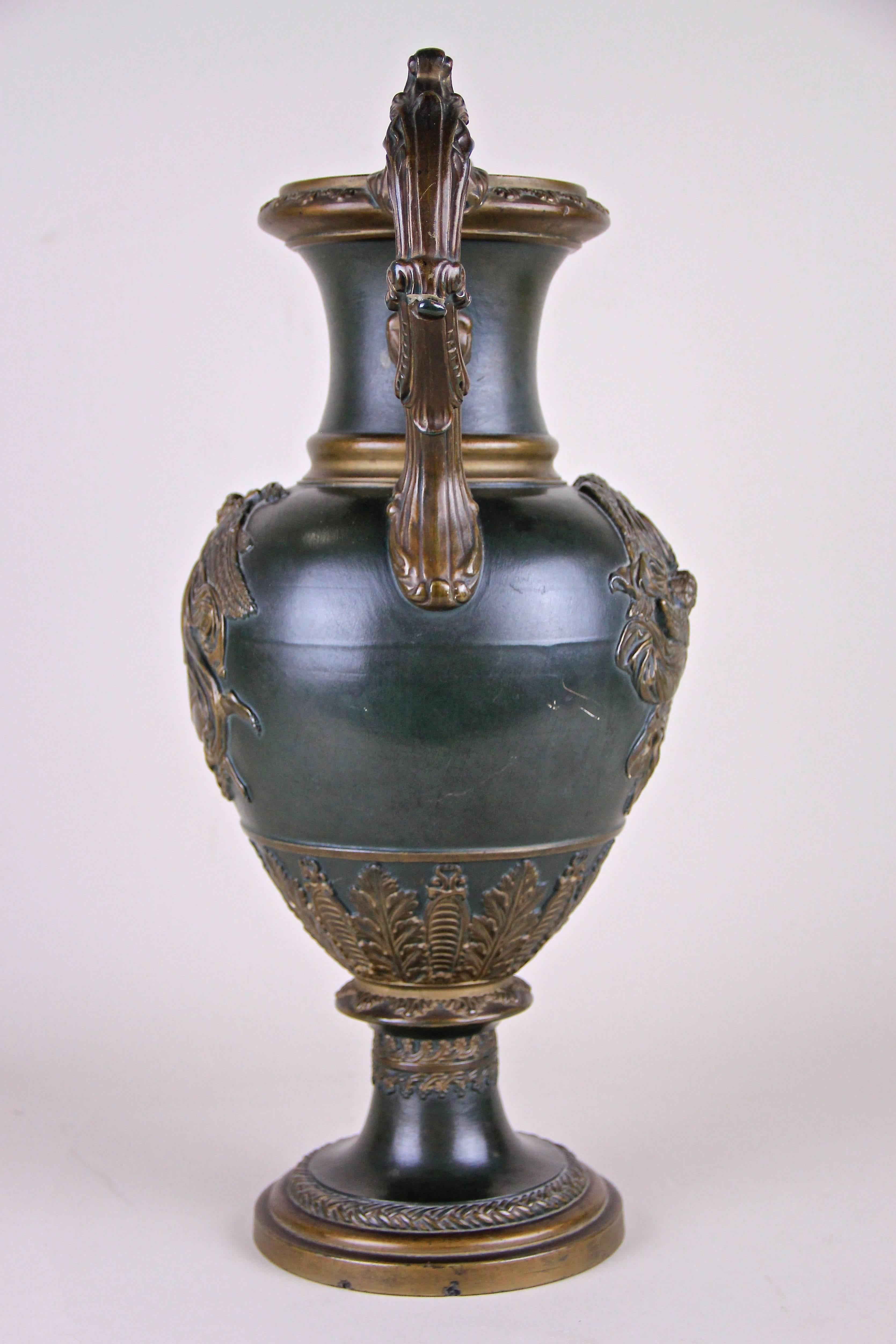 Hand-Painted Majolica Vase by J. Maresch, Bohemia, circa 1880