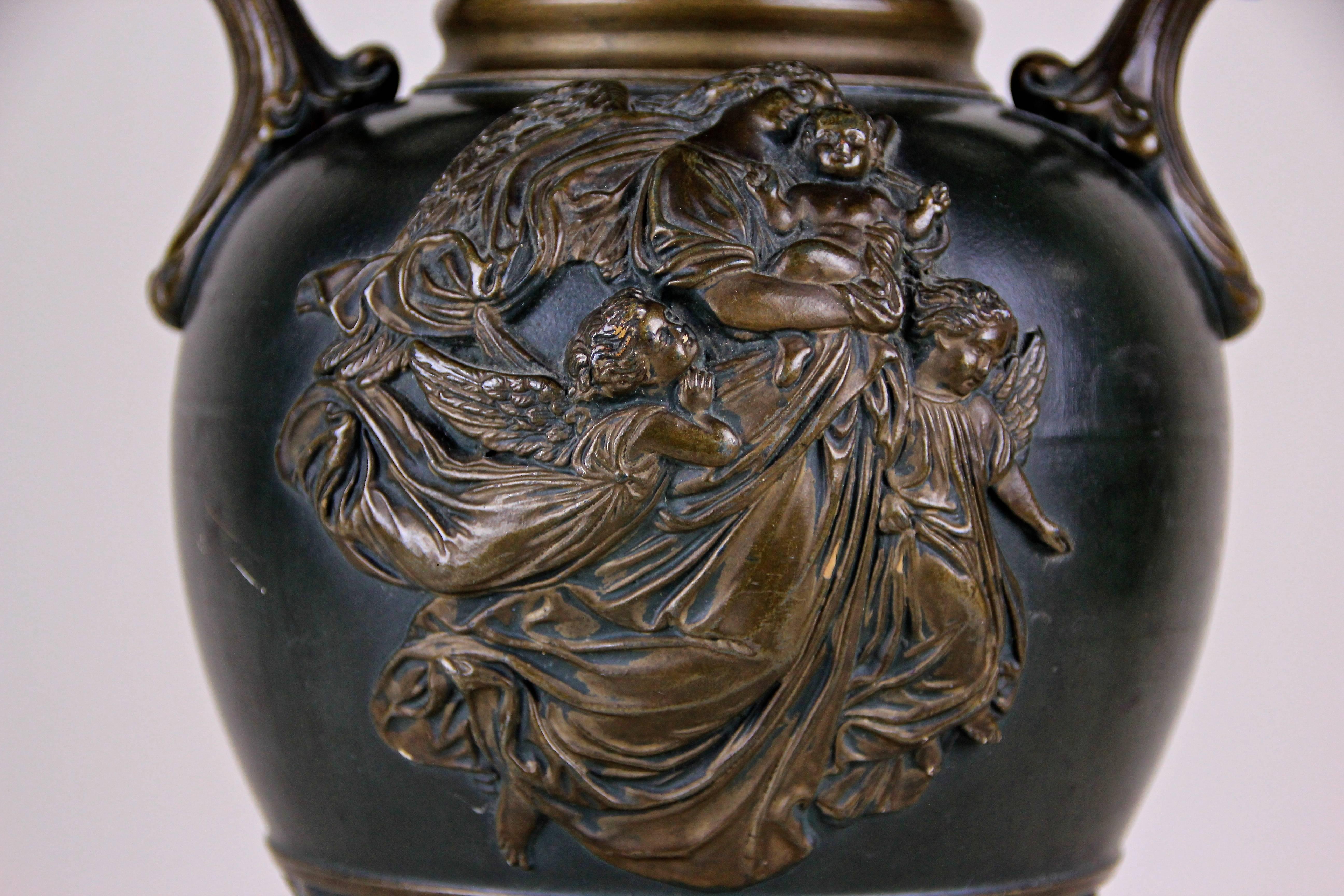19th Century Majolica Vase by J. Maresch, Bohemia, circa 1880