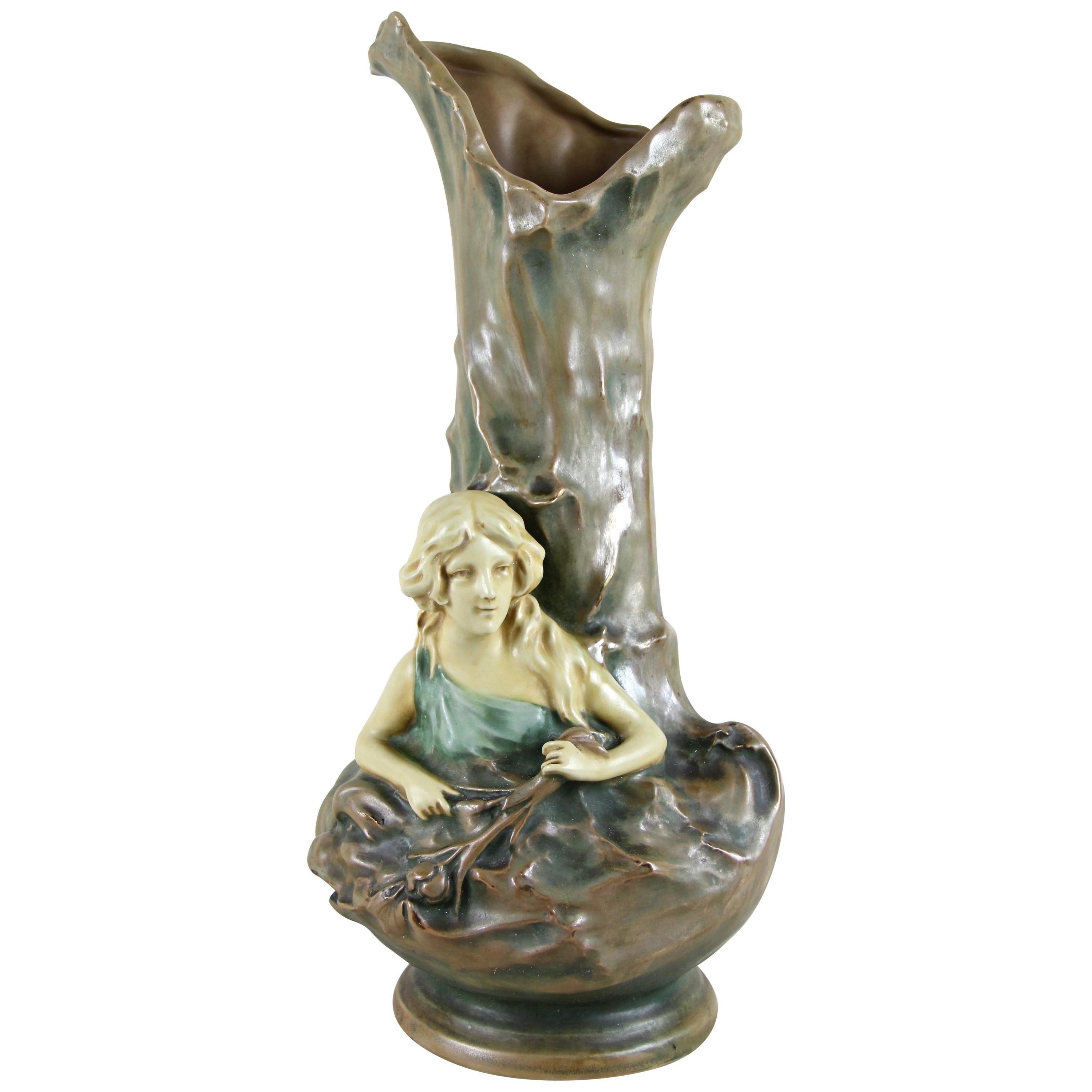 Majolica Vase by Johann Maresch, Austria, circa 1895