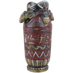 Majolica Vase "Egypt" by Julius Dressler, Bohemia, circa 1895