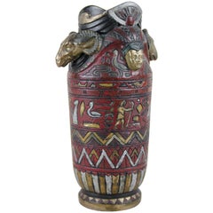 Majolika-Vase „Ägypten“ von Julius Dressler, Böhmen, um 1895