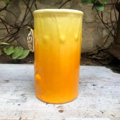 Majolica Vase with Cicada and Olives Sicard, circa 1950