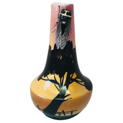 Majolica Vase with Cicada Sicard, circa 1950