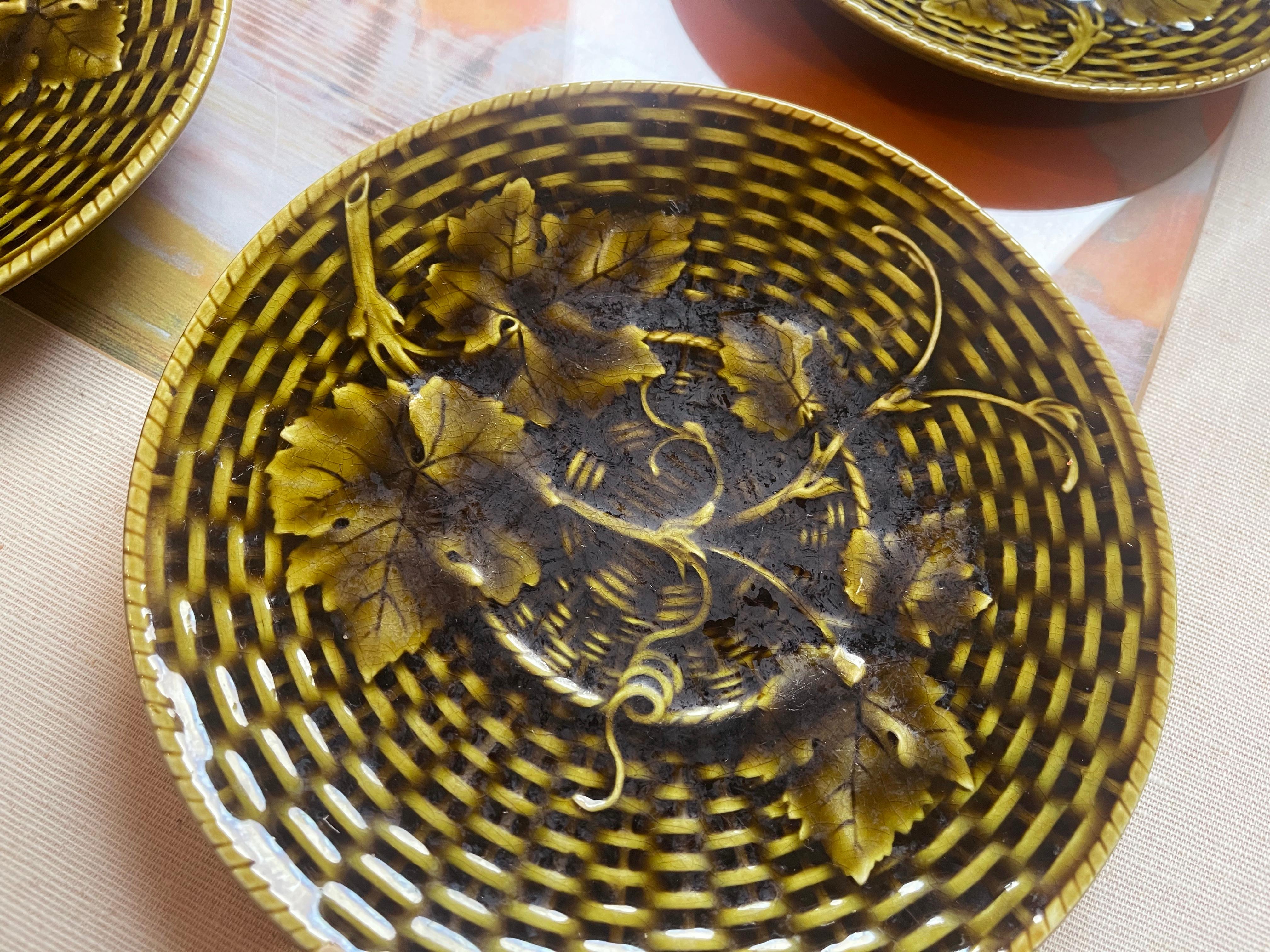 Début du 20ème siècle Assiettes à dessert Sarreguemines vers 1920, ensemble de 4, Art Déco en vente