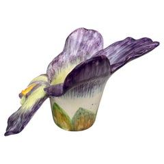 Majolica Violet Cache Pot Delphin Massier circa 1890