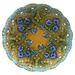 Majolica Violets Plate Villeroy et Boch, circa 1900