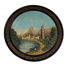 Majolica Wall Decoration Plate by Johann Maresch, Austria, circa 1900