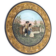 Majolica Wall Plate by Johann Maresch, Austria, circa 1880