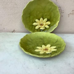 Majolika Seerosenteller Villeroy & Boch, um 1900