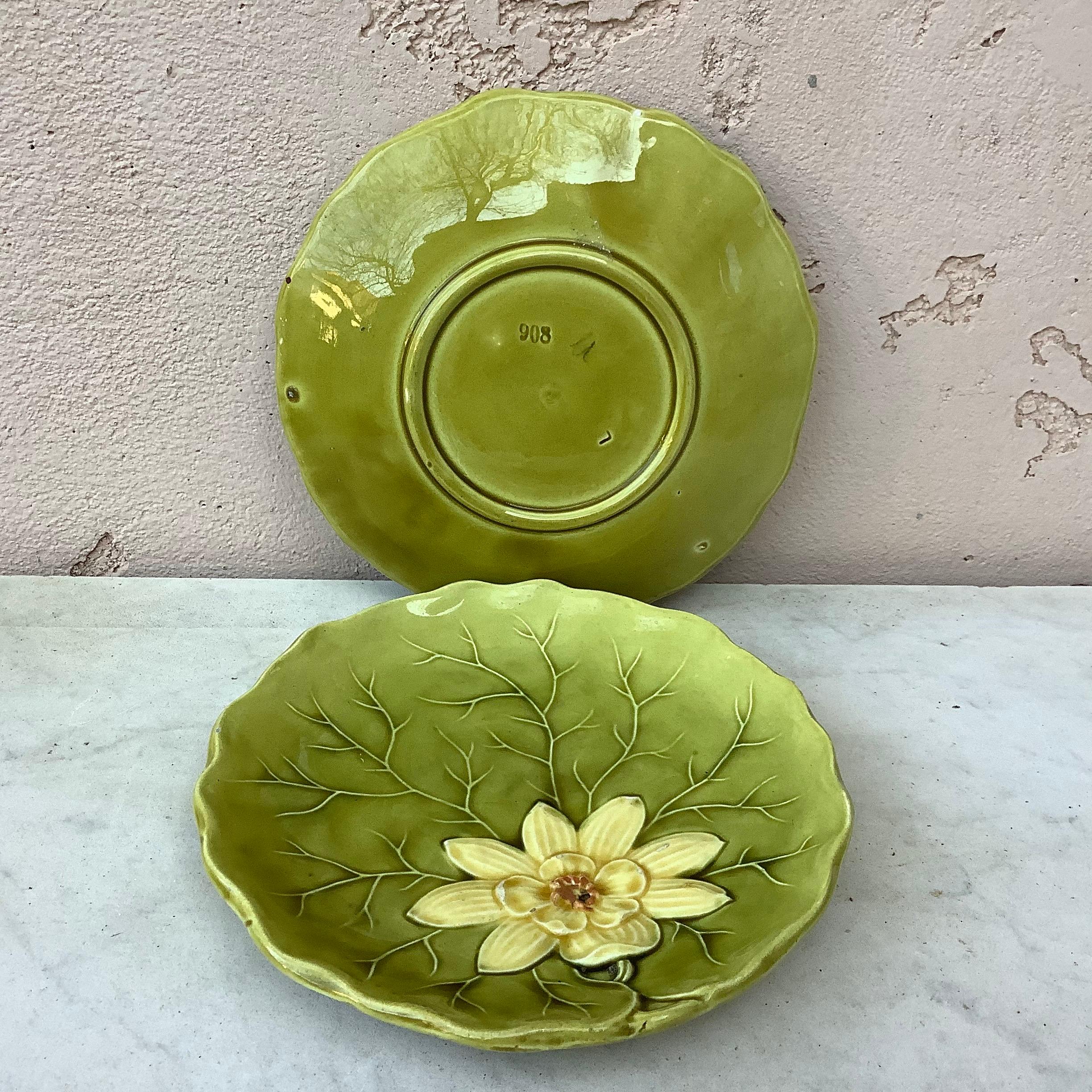 Country Majolica Water Lily Plate Villeroy & Boch, circa 1900 For Sale