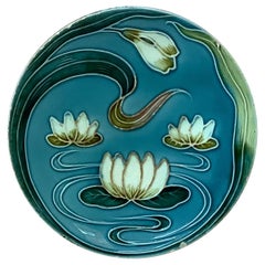 Majolica Water Lily Plate Villeroy & Boch, circa 1900