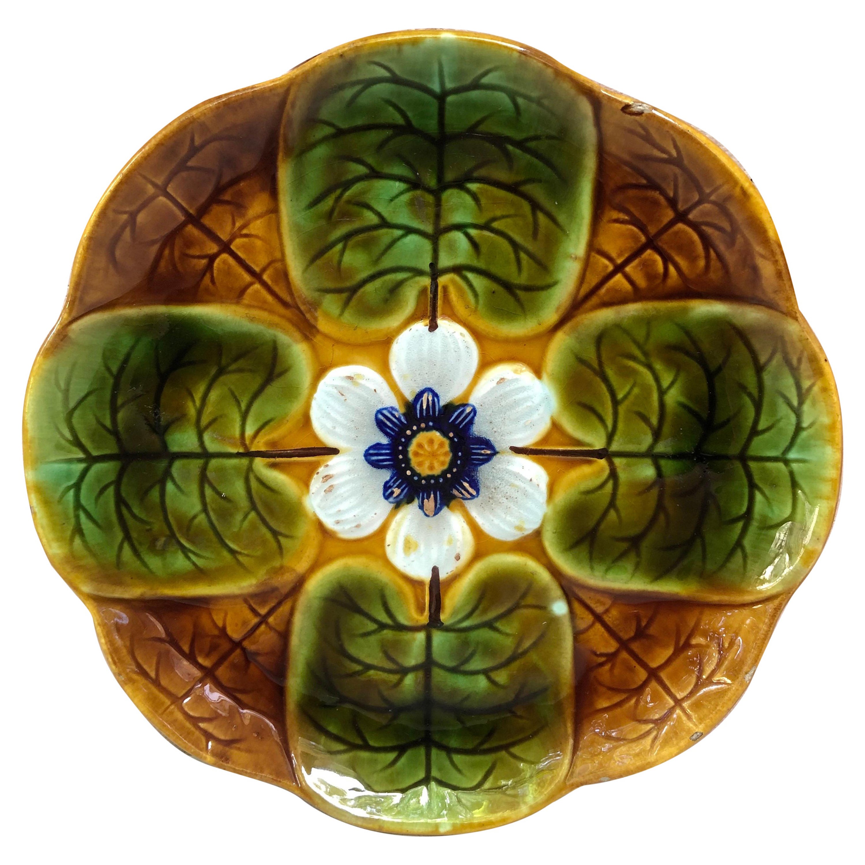 Majolica Water Lily Plate Villeroy et Boch, circa 1900