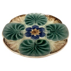Majolica Water Lily Pond Plate Wasmuel, circa 1890