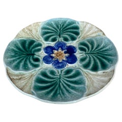 Majolica Water Lily Pond Plate Wasmuel, circa 1890